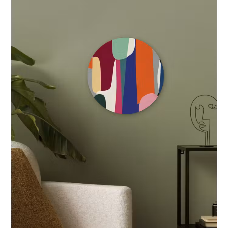 Vormen - Ritmisch - Kleuren - Abstract Wandcirkel plexiglas klein -sfeer3
