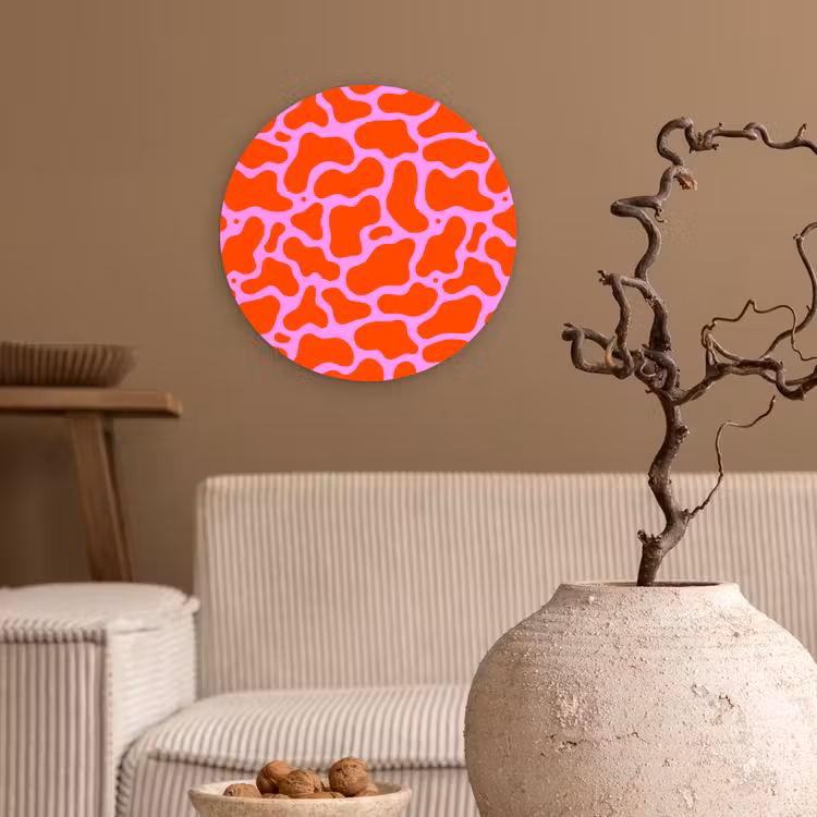 Vormen - Roze - Rood Wandcirkel plexiglas klein 852 -sfeer1