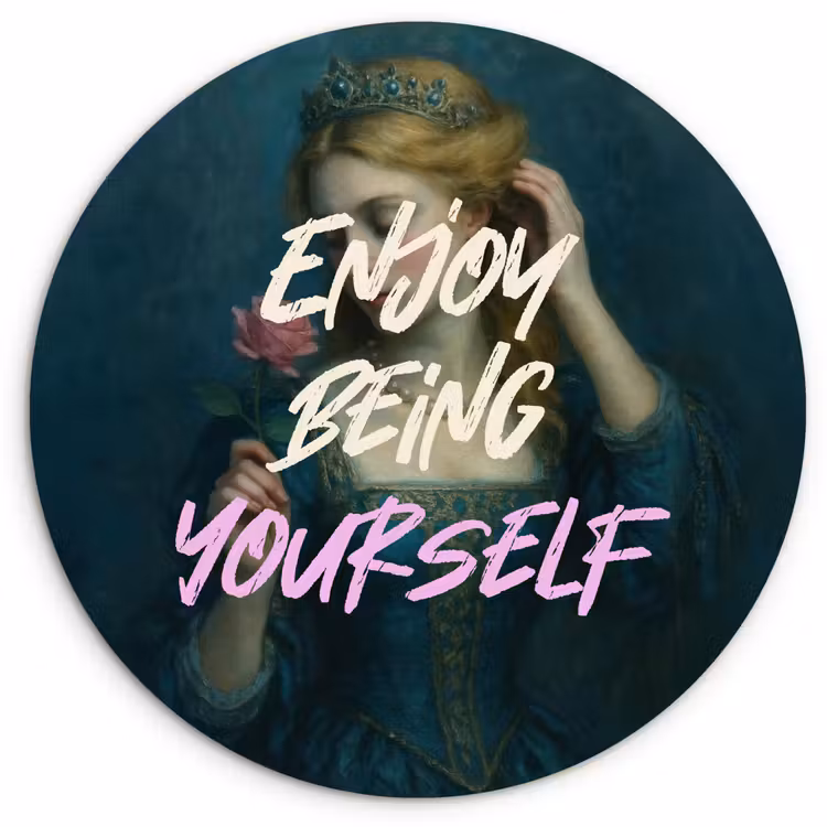 Vrouw - Roos - Quote Wandcirkel plexiglas klein -3d