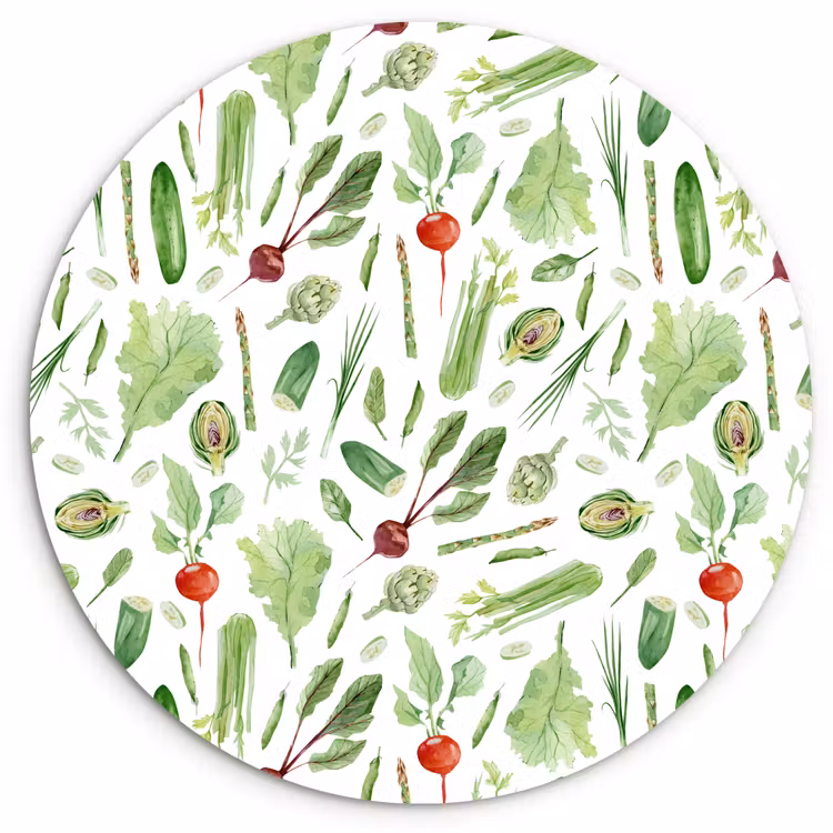 Groente - Mix - Groen - Rood Wandcirkel plexiglas klein 852 -3d