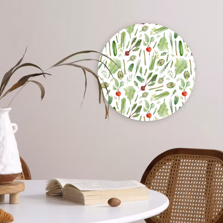 Groente - Mix - Groen - Rood Wandcirkel plexiglas klein 852 -sfeer4