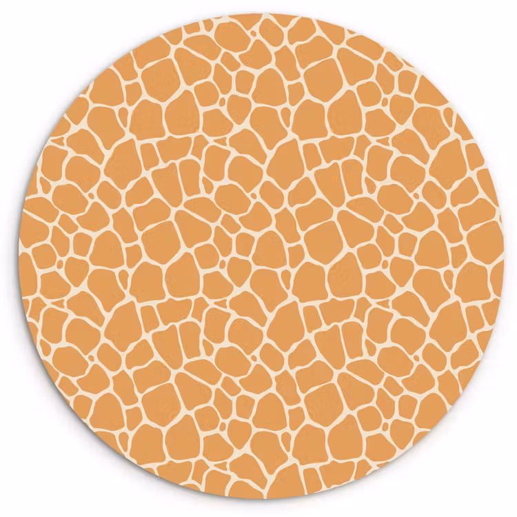 Giraf - Oranje - Patroon Wandcirkel plexiglas klein 852 -3d