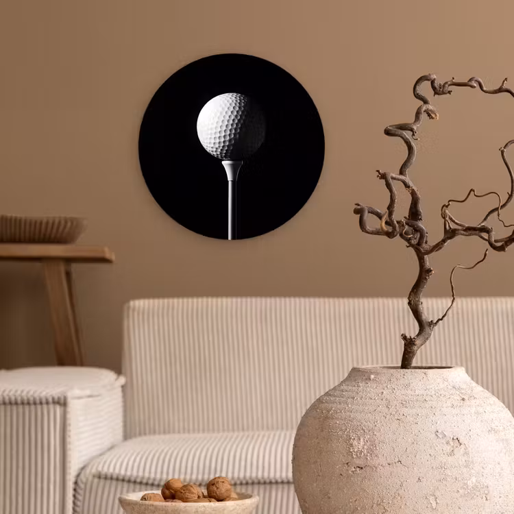 Golfbal - Minimalistisch - Wit Wandcirkel plexiglas klein -sfeer1