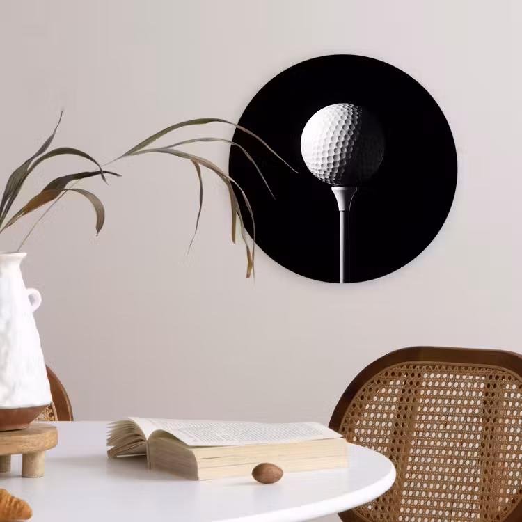 Golfbal - Minimalistisch - Wit Wandcirkel plexiglas klein -sfeer4