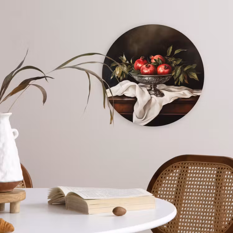 Granaatappels - Klassiek - Vintage Wandcirkel plexiglas klein -sfeer4