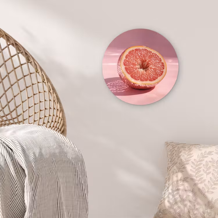 Grapefruit - Roze - Disco - Shiny Wandcirkel plexiglas klein -sfeer5