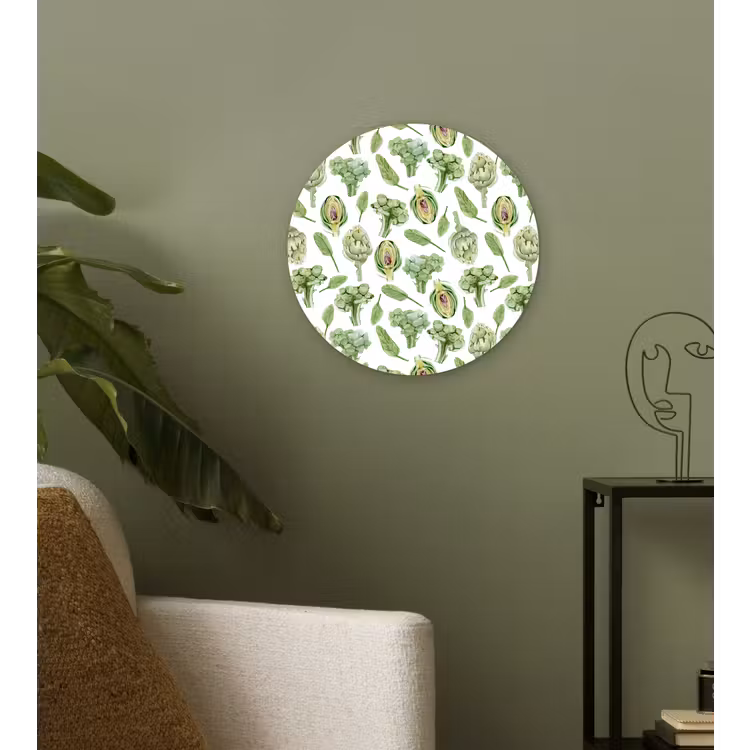 Groene - Groente - Broccoli - Artisjokken Wandcirkel plexiglas klein 852 -sfeer3