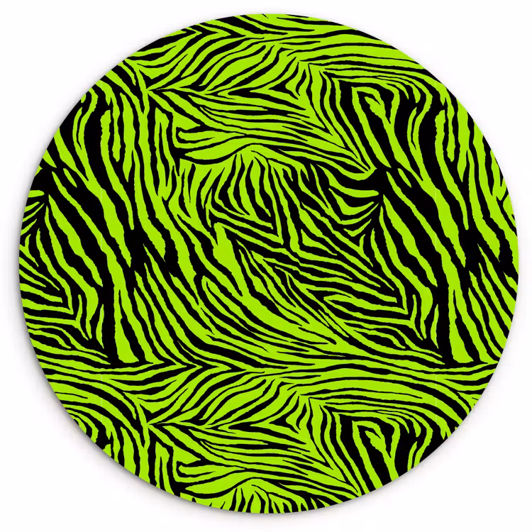Groen - Zwart - Zebra Wandcirkel plexiglas klein 852 -3d