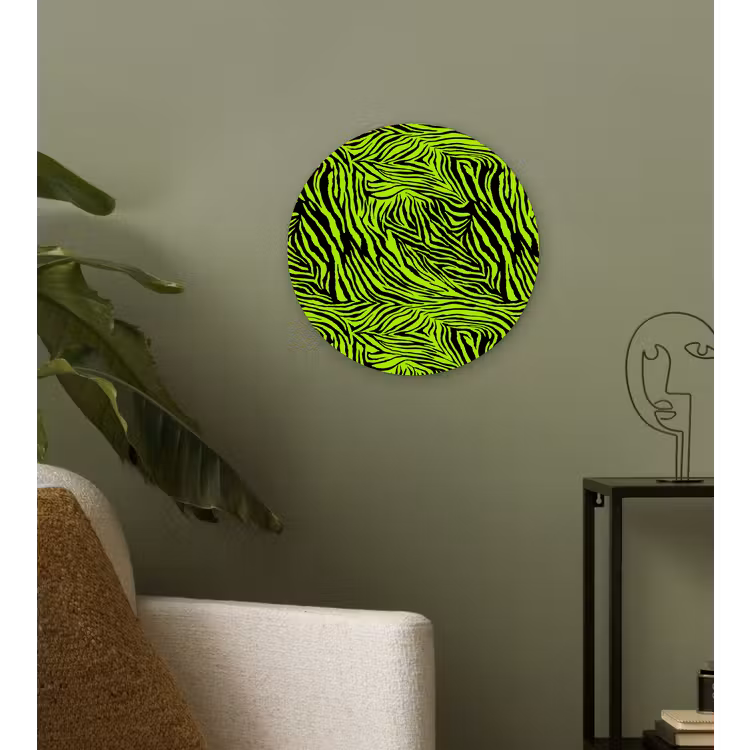 Groen - Zwart - Zebra Wandcirkel plexiglas klein 852 -sfeer3