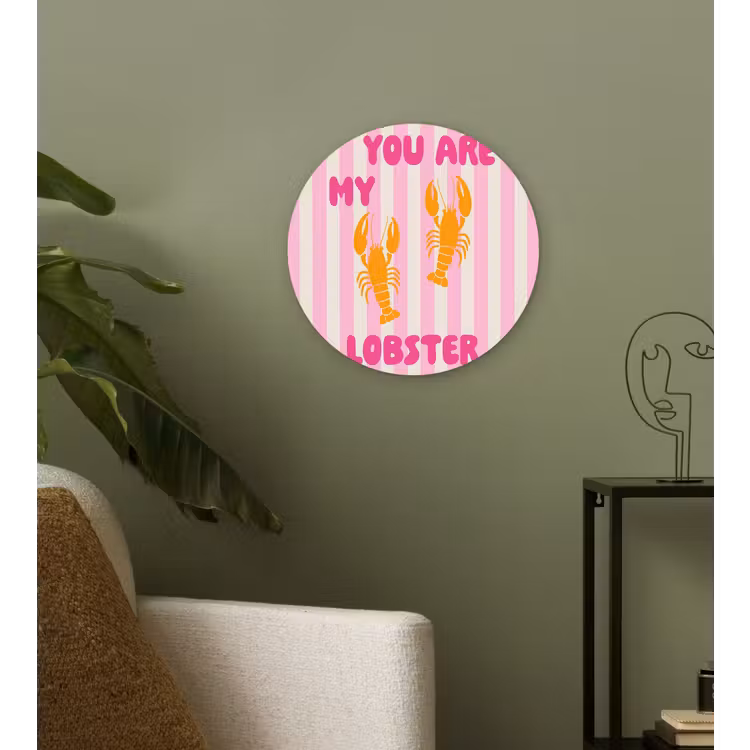 Lobster - Love - Valentijn Wandcirkel plexiglas klein -sfeer3