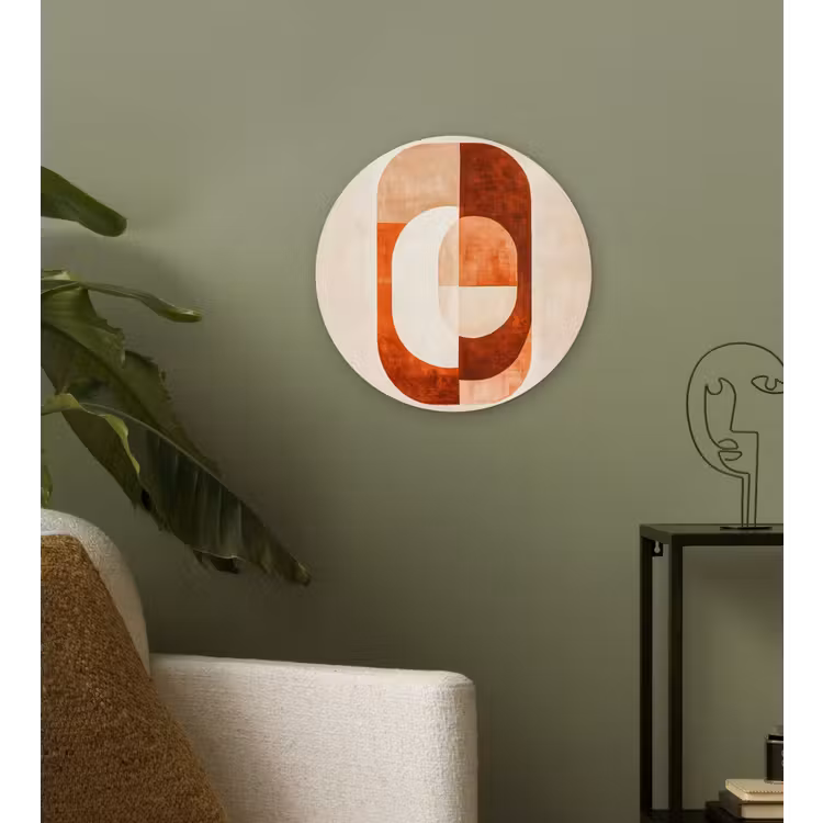Illustratie - Abstract - Vormen - Rood Wandcirkel plexiglas klein -sfeer3