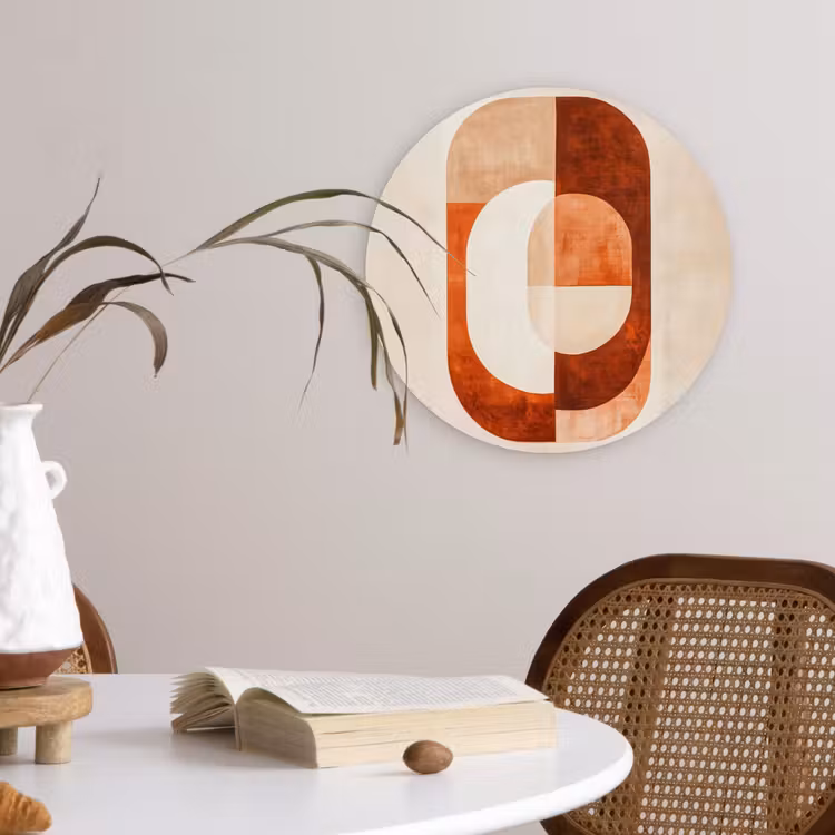 Illustratie - Abstract - Vormen - Rood Wandcirkel plexiglas klein -sfeer4