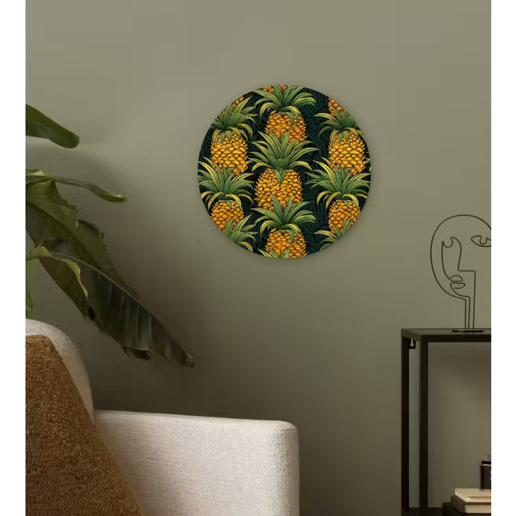 Illustratie - Patroon - Ananas Wandcirkel plexiglas klein 852 -sfeer3