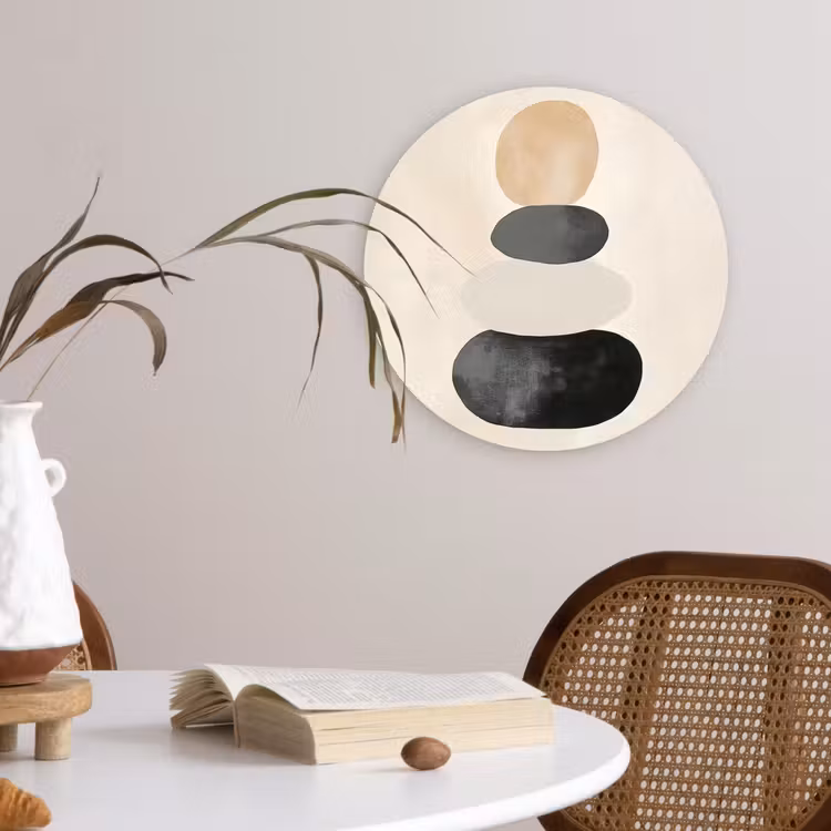 Japandi - Wabi sabi - Beige Wandcirkel plexiglas klein -sfeer4