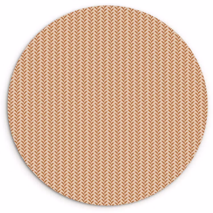 Plaid - Patroon - Bladvorm - Bruin Wandcirkel plexiglas klein 852 -3d