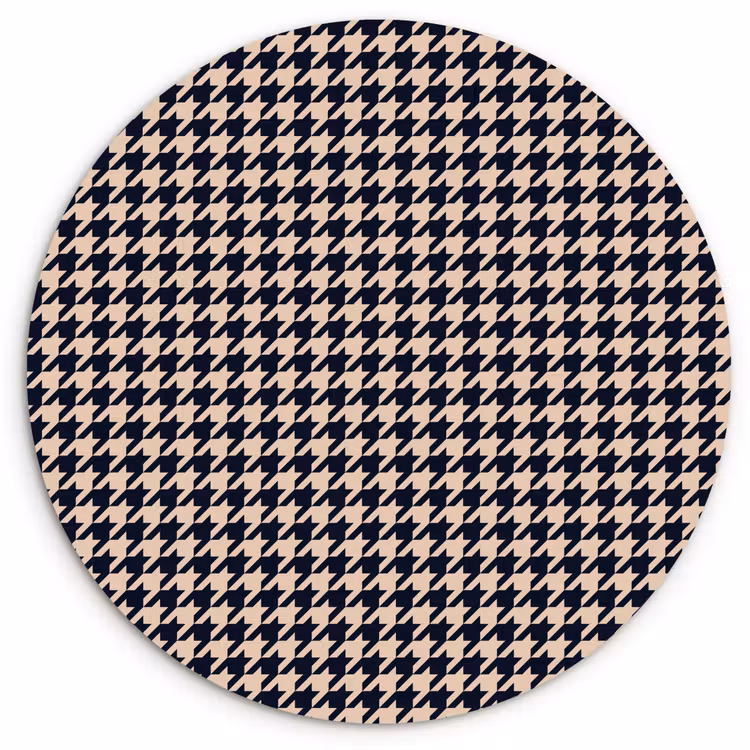 Plaid - Patroon - Ruit - Donkerblauw Wandcirkel plexiglas klein 852 -3d