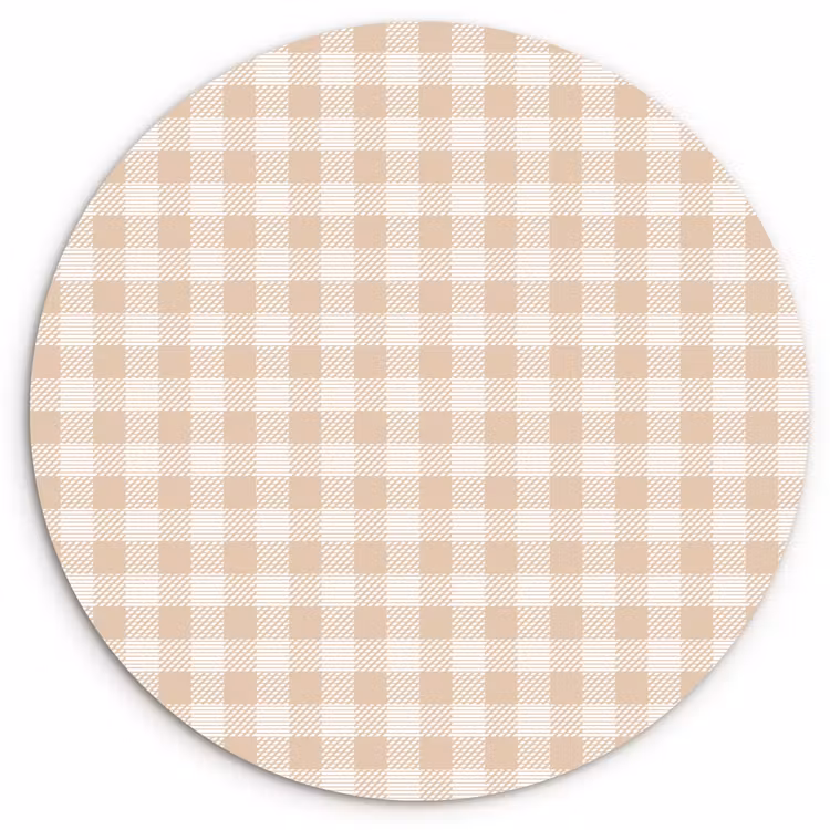 Plaid - Patroon - Vierkant - Beige Wandcirkel plexiglas klein 852 -3d