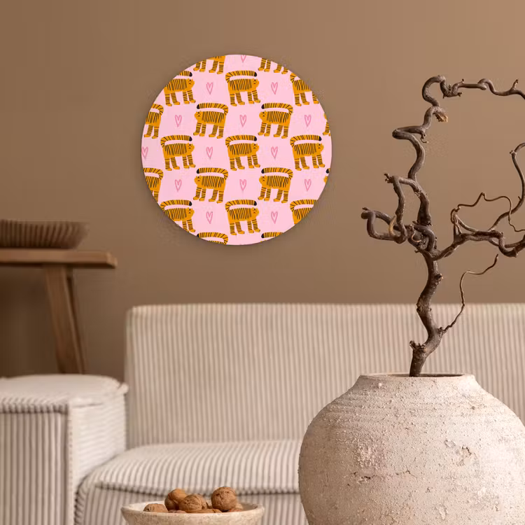 Katten - Roze - Hartjes Wandcirkel plexiglas klein 852 -sfeer1