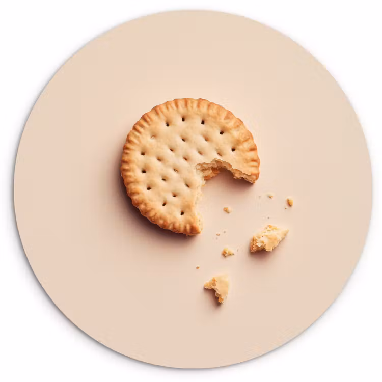 Koekje - Kruimels - beige Wandcirkel plexiglas klein -3d