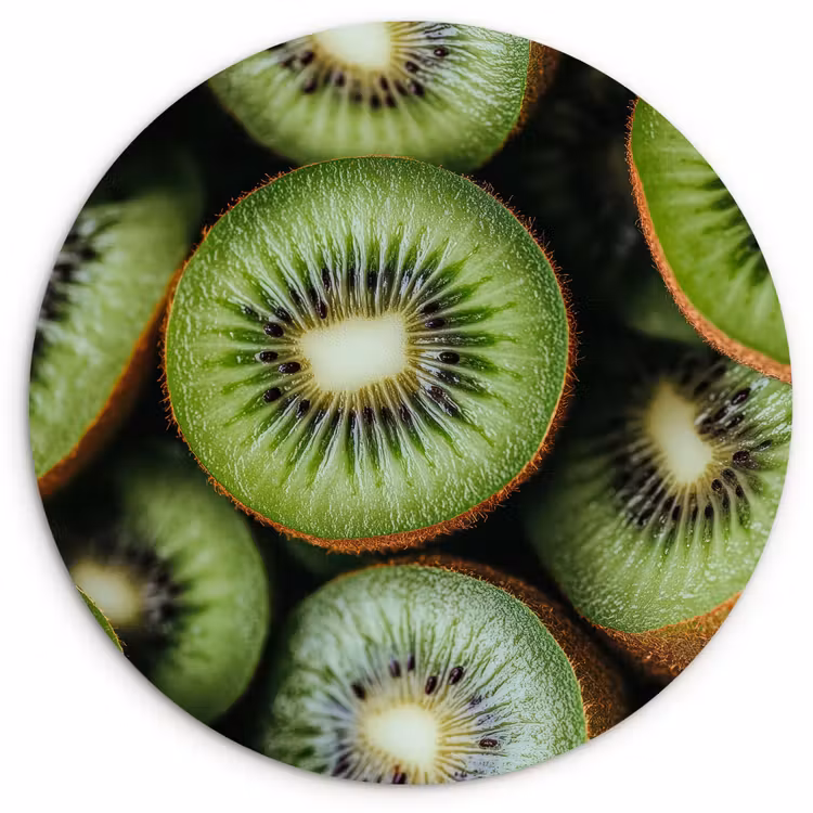 Kiwi - Fruit - Groen Wandcirkel plexiglas klein -3d
