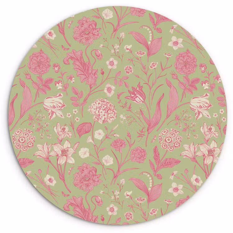 Classic - Pink - Mint Wandcirkel plexiglas klein 852 -3d