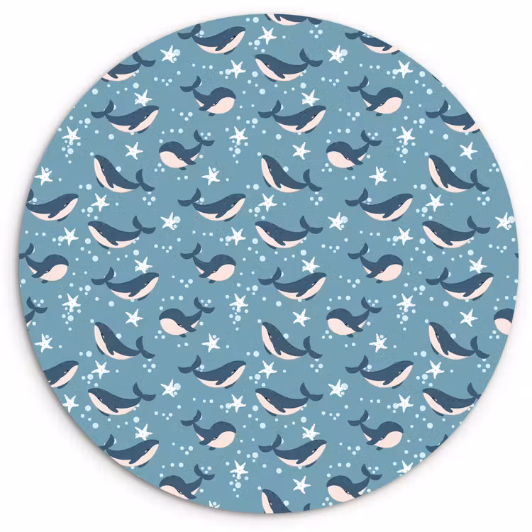 Klein - Oceaan - Walvis - Zeester Wandcirkel plexiglas klein 852 -3d