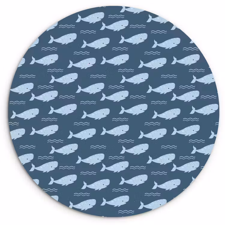 Klein - Oceaan - Golven - Blauw Wandcirkel plexiglas klein 852 -3d