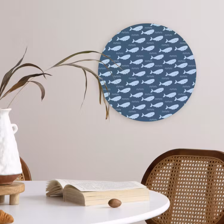 Klein - Oceaan - Golven - Blauw Wandcirkel plexiglas klein 852 -sfeer4