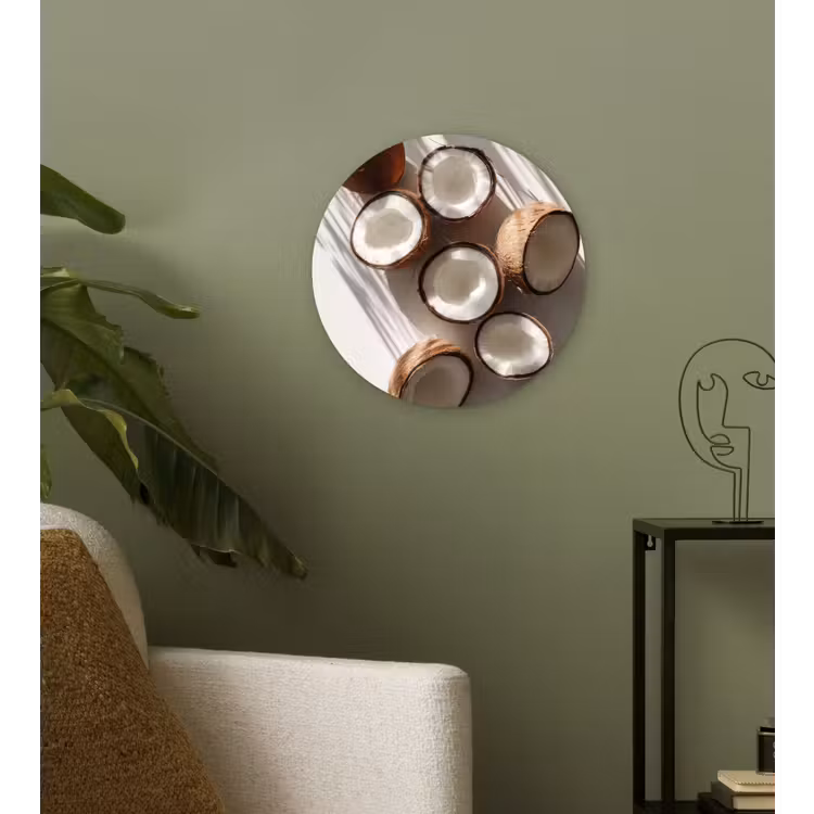Kokosnoten - Bruin - Shaduw Wandcirkel plexiglas klein -sfeer3