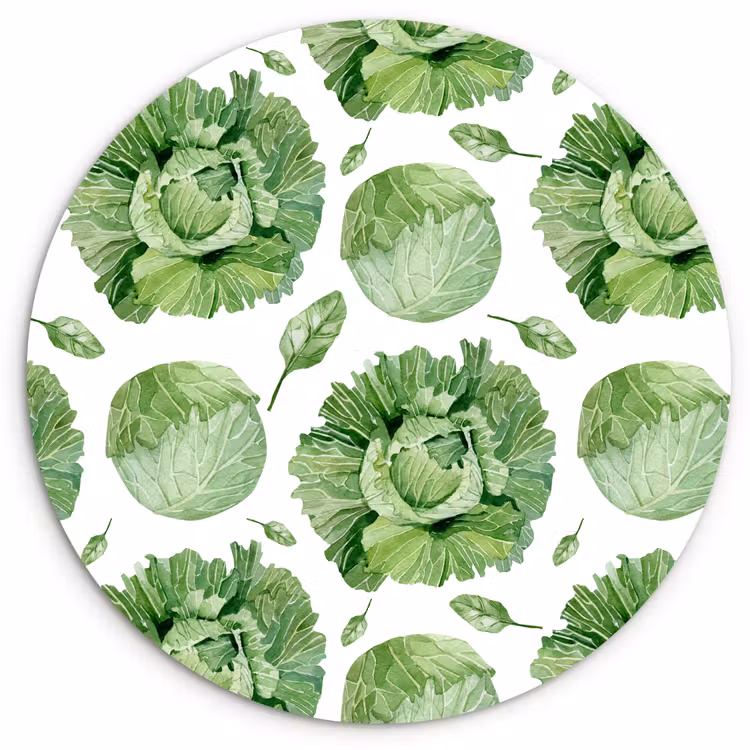 Kool - Bladgroen - Wit Wandcirkel plexiglas klein 852 -3d