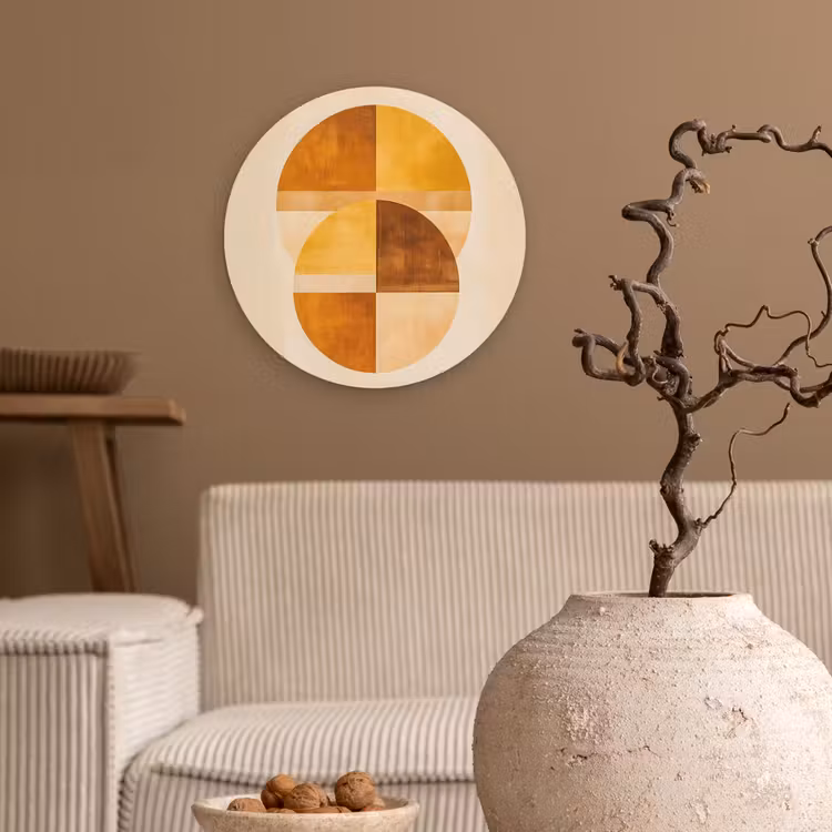 Cirkels - Geel - Minimalistisch Wandcirkel plexiglas klein -sfeer1