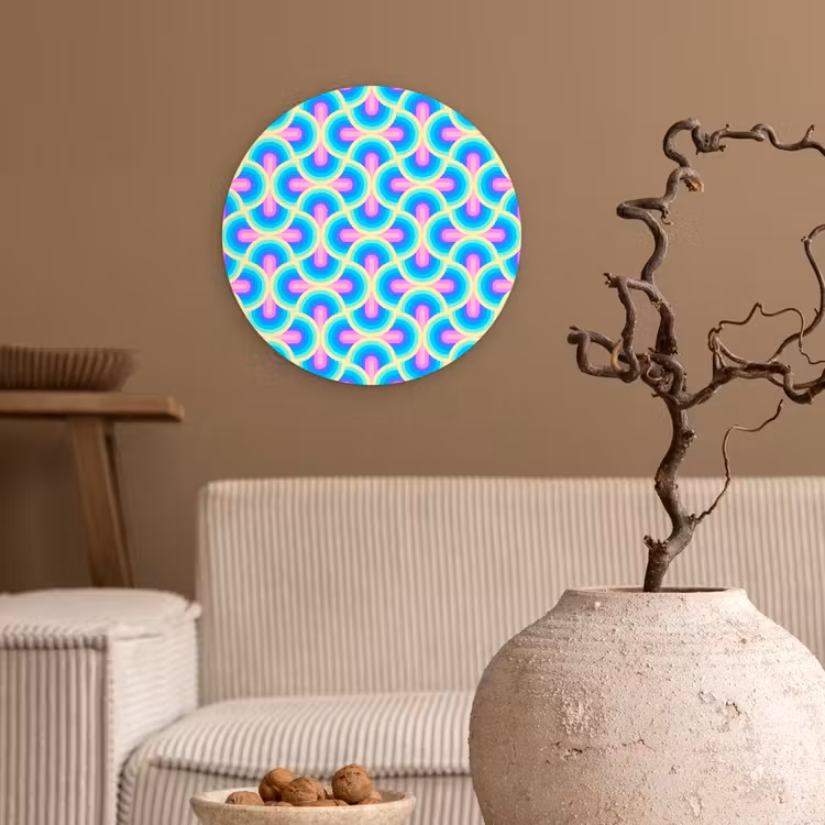 Cirkels - Neon - Bogen Wandcirkel plexiglas klein 852 -sfeer1
