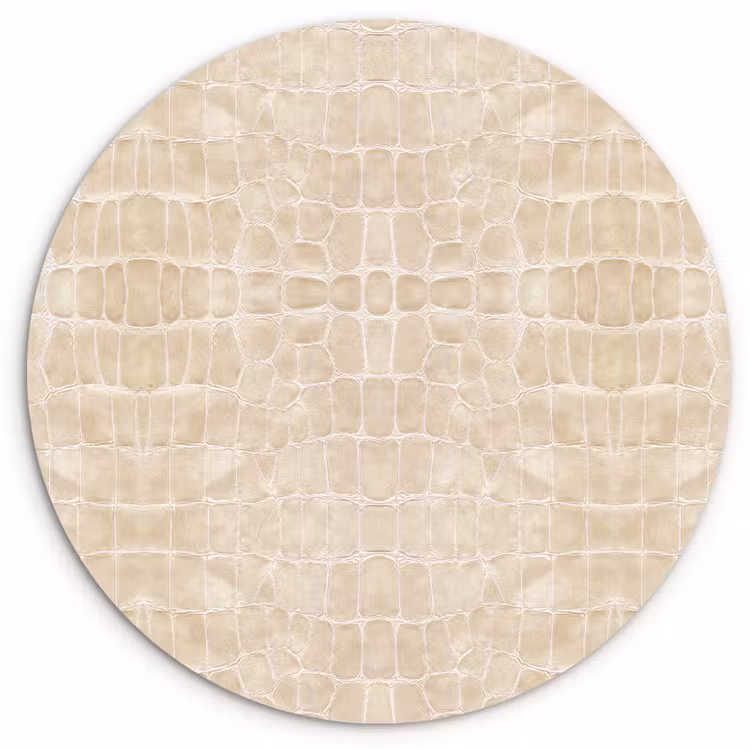 Krokodil - Leer - Beige Wandcirkel plexiglas klein 852 -3d