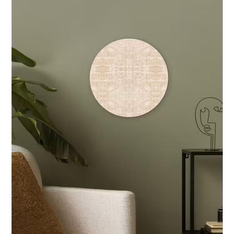 Krokodil - Leer - Beige Wandcirkel plexiglas klein 852 -sfeer3