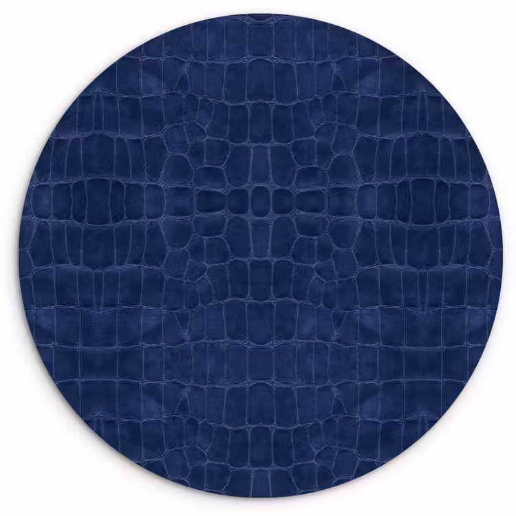 Krokodil - Leer - Blauw Wandcirkel plexiglas klein 852 -3d