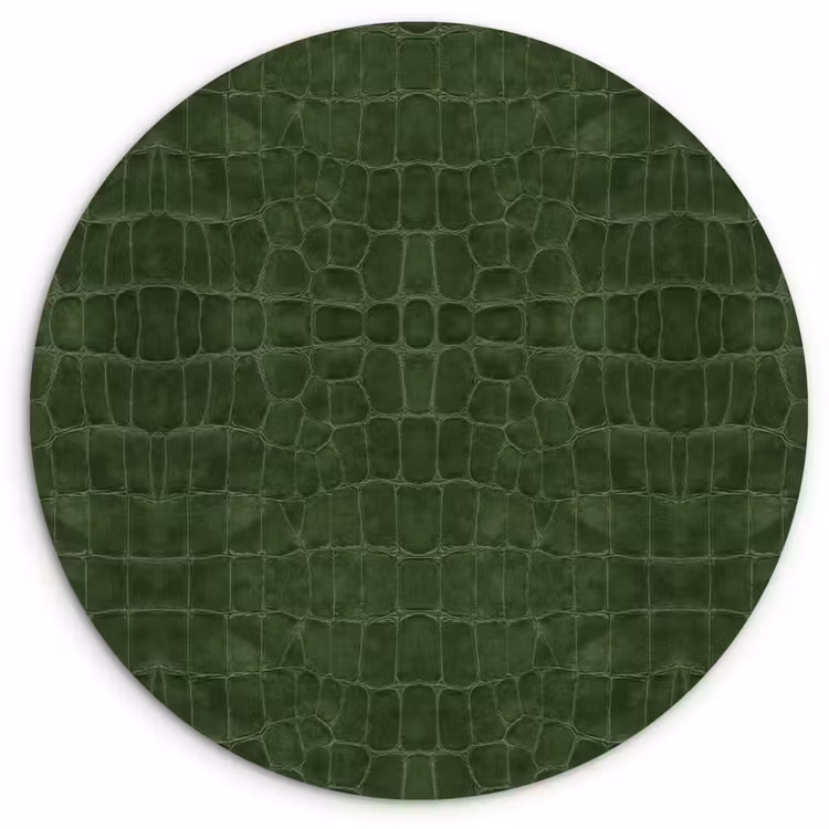 Krokodil - Leer - Groen Wandcirkel plexiglas klein 852 -3d