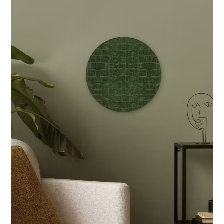 Krokodil - Leer - Groen Wandcirkel plexiglas klein 852 -sfeer3