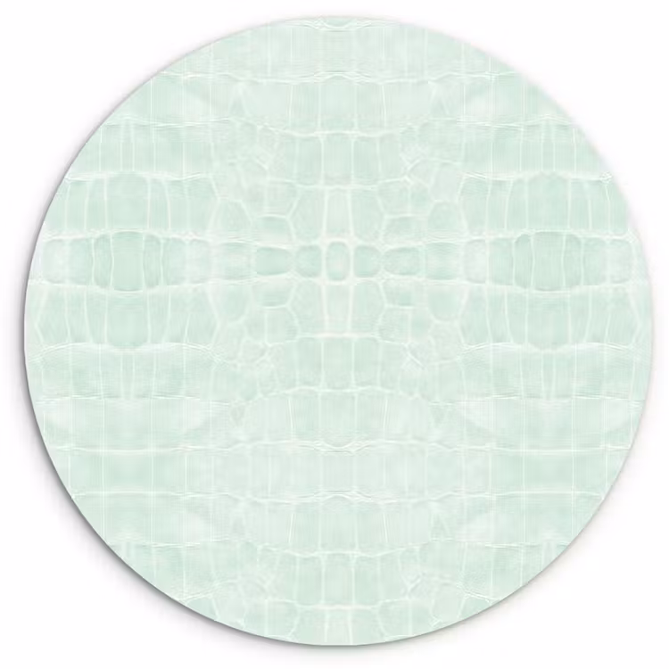 Krokodil - Leer - Lichtgroen Wandcirkel plexiglas klein 852 -3d