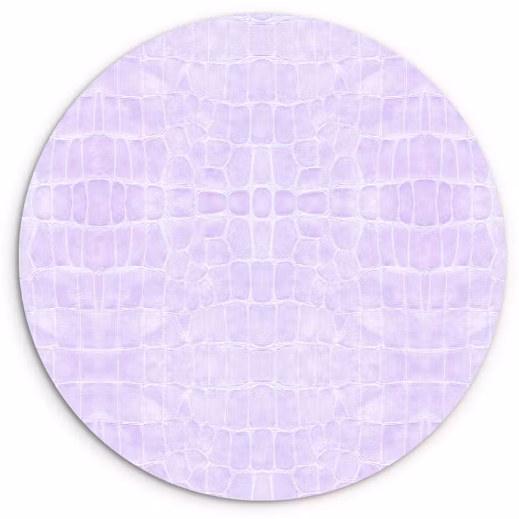 Krokodil - Leer - Pastel - Paars Wandcirkel plexiglas klein 852 -3d