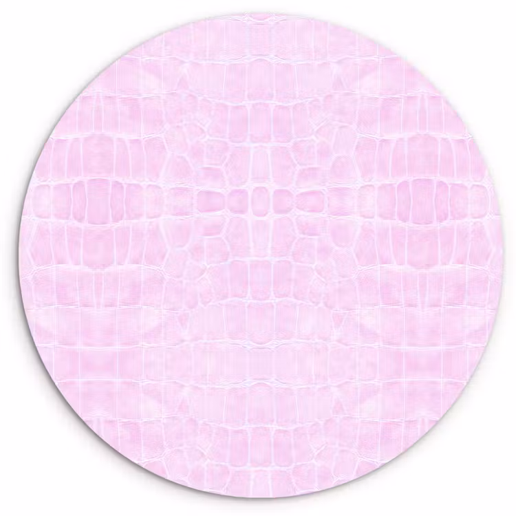 Krokodil - Leer - Roze Wandcirkel plexiglas klein 852 -3d