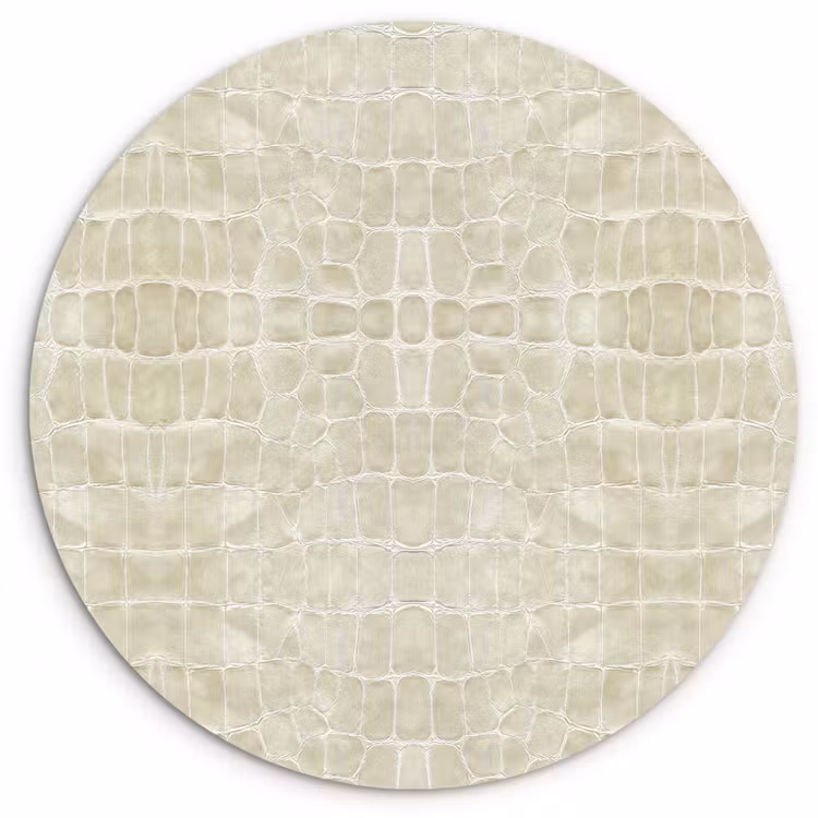 Krokodil - Leer - Zand - Beige Wandcirkel plexiglas klein 852 -3d