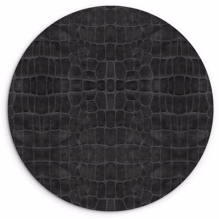 Krokodil - Leer - Zwart Wandcirkel plexiglas klein 852 -3d