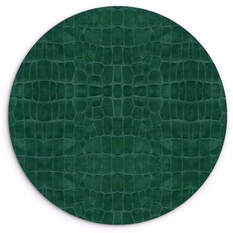 Krokodil - Leer - Smaragd - Groen Wandcirkel plexiglas klein 852 -3d