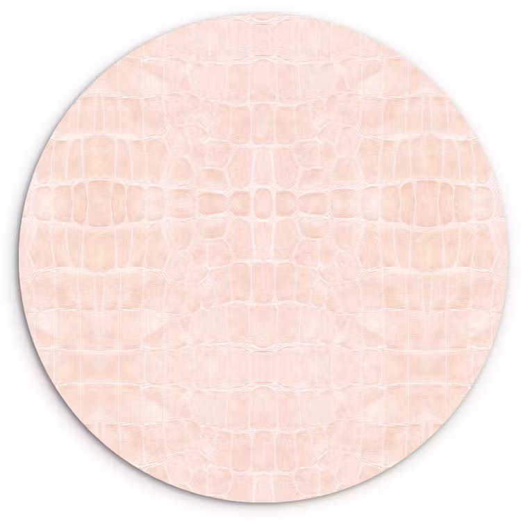 Krokodil - Leer - Zacht - Roze Wandcirkel plexiglas klein 852 -3d