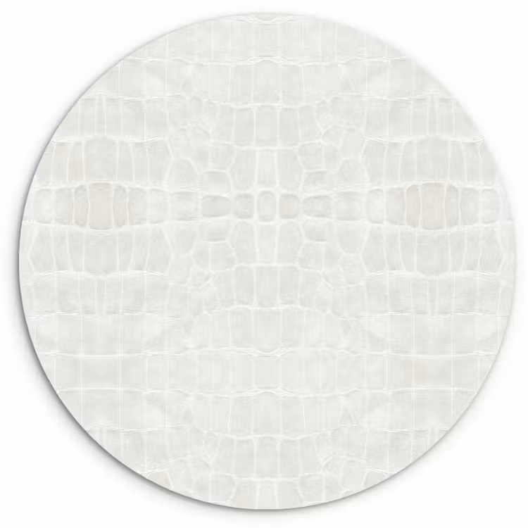 Krokodil - Leer - Wit Wandcirkel plexiglas klein 852 -3d