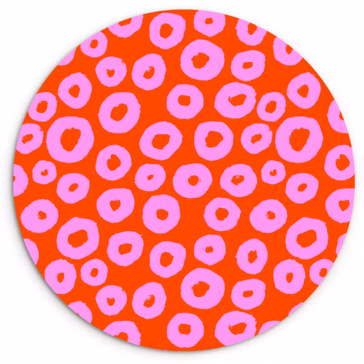 Rondjes - Roze - Rood Wandcirkel plexiglas klein 852 -3d