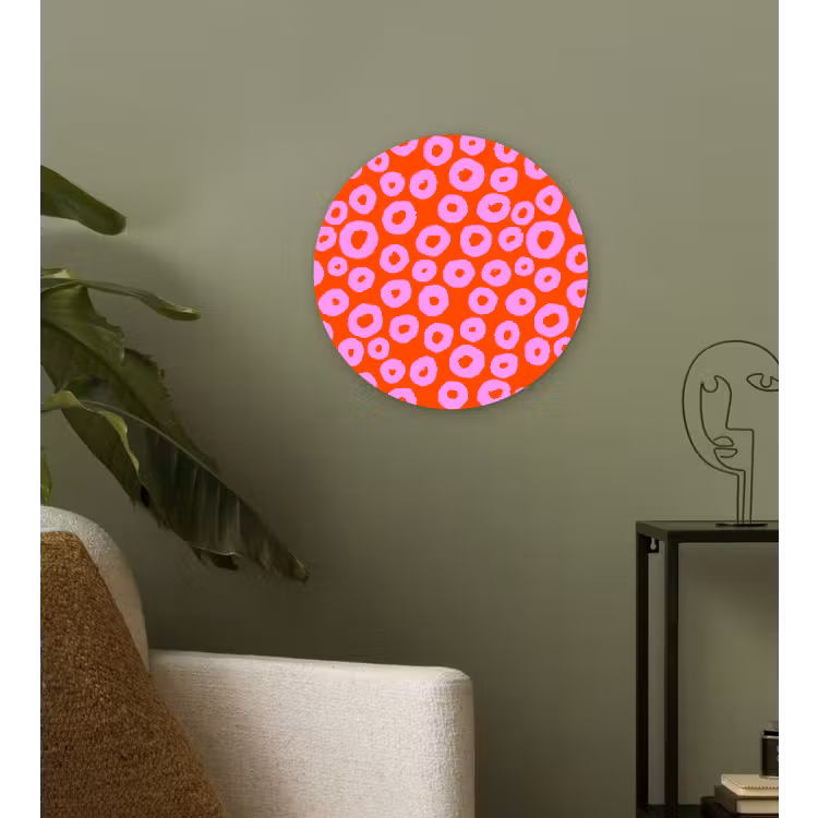 Rondjes - Roze - Rood Wandcirkel plexiglas klein 852 -sfeer3