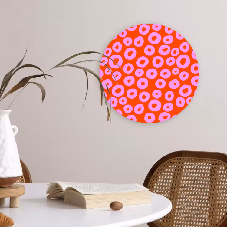 Rondjes - Roze - Rood Wandcirkel plexiglas klein 852 -sfeer4