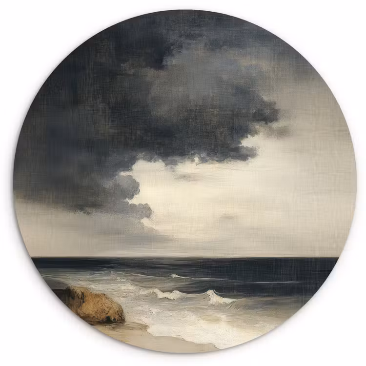Kust - Golven - Rots - Storm Wandcirkel plexiglas klein -3d