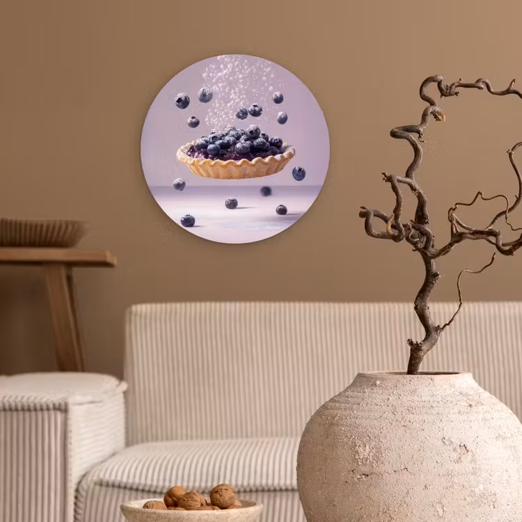 Eten - Taart - Bessen - Blauw Wandcirkel plexiglas klein -sfeer1